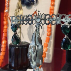 Pendientes de plata y circonita verde